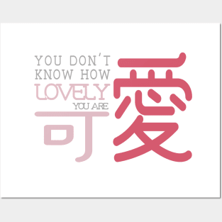 Traditional Chinese Character: You Don't Know How Lovely You Are Posters and Art